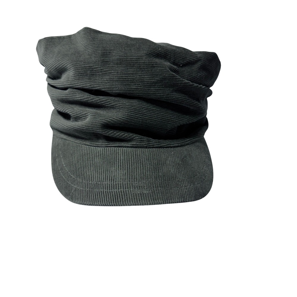 Unbranded Corduroy Newsboy Cap Women OS Green Ruched Slouchy Cadet Hat Military
